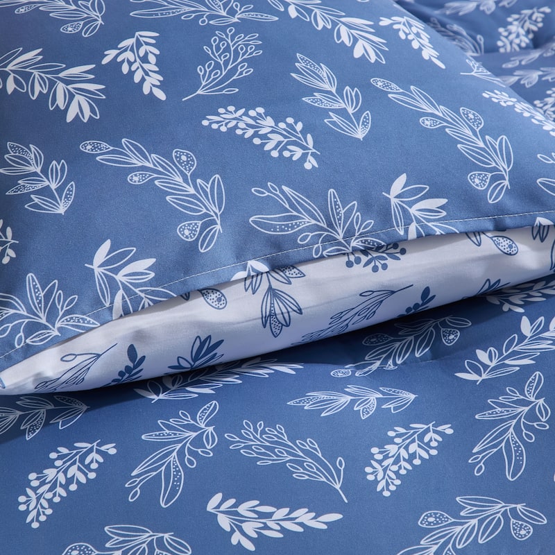 Empyrean 3PC Reversible Botanical Printed Comforter Bedding Set