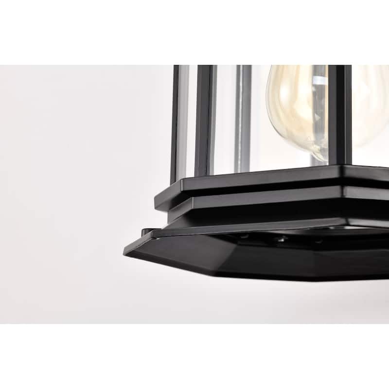 Hopkins Outdoor Large Wall Light Matte Black Finish Clear Glass
