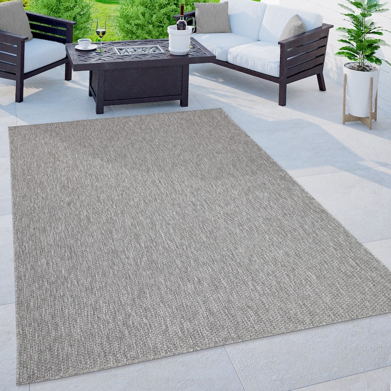 Variegated Waterproof Outdoor Rug for Patio - 6'7" Square - grey