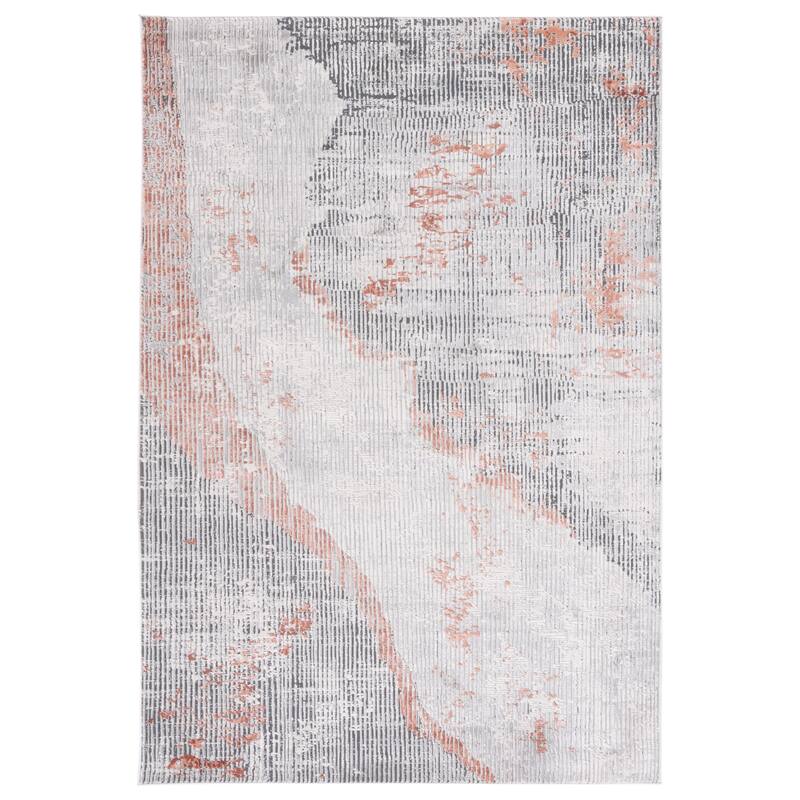 SAFAVIEH Invista Jaclyn Modern Abstract Rug - 6'7" Square - Grey/Light Grey