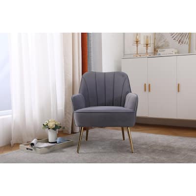 Modern Velvet Easy Assemble Sherpa Armchair for Living Room,Bedroom