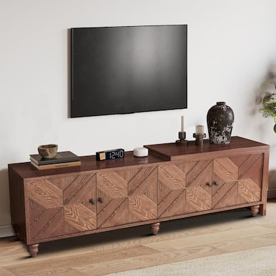 Mid-century style vintage style TV cabinet with extendable table top, Walnut
