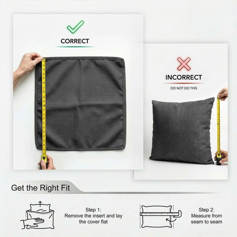 FINCATI Outdoor Cushion Cover Replacement Slipcover, Patio Seat Cover Available in Sizes 25.6" × 25.6"/ 27" × 27" (COVER ONLY!)