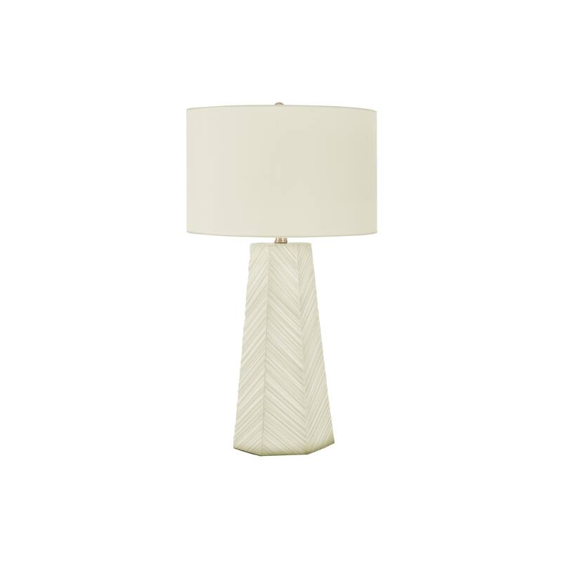Lighting, 29"h, Table Lamp, White Ceramic, Ivory / Cream Shade, Contemporary