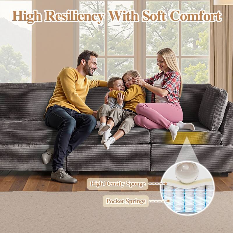 OVIOS Long Plush Deep Seat Indoor Sofa