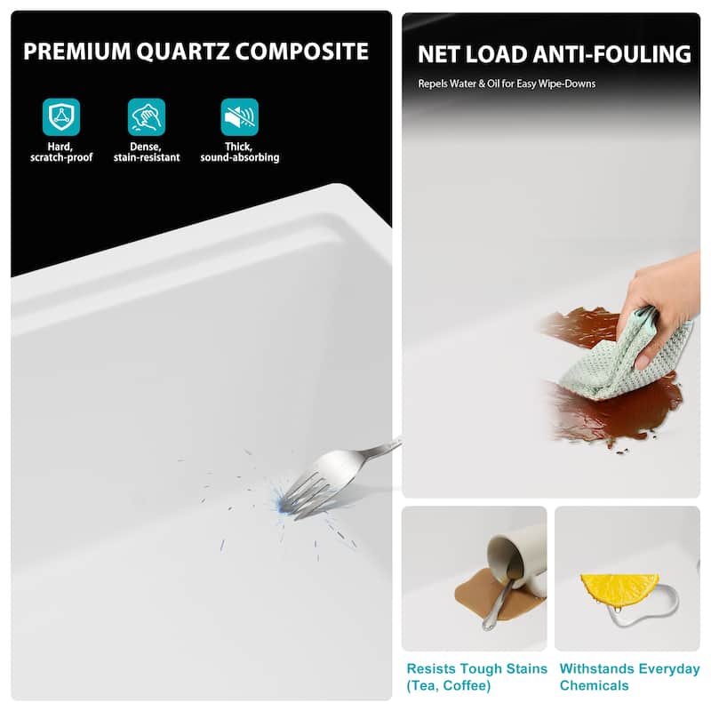 Granite Composite Double Bowl (50/50) Workstation Undermount Kitchen Sink