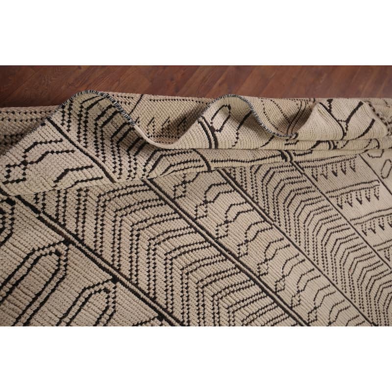 All-Over Geometric Moroccan Modern Area Rug Hand-Knotted Wool Carpet - 8'0"x 10'5"