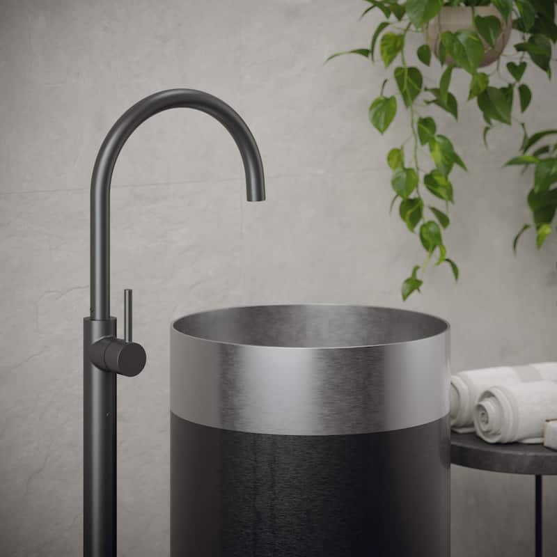 Karran USA CCP200 Cinox 15" Circular Stainless Steel Pedestal Bathroom