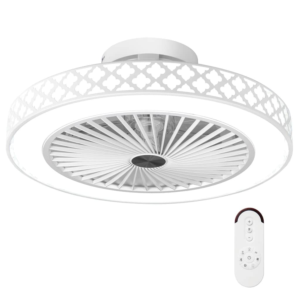 Gymax Ceiling Fan w/ Lights & Remote 3000-6500K Modern Flush Mount LED