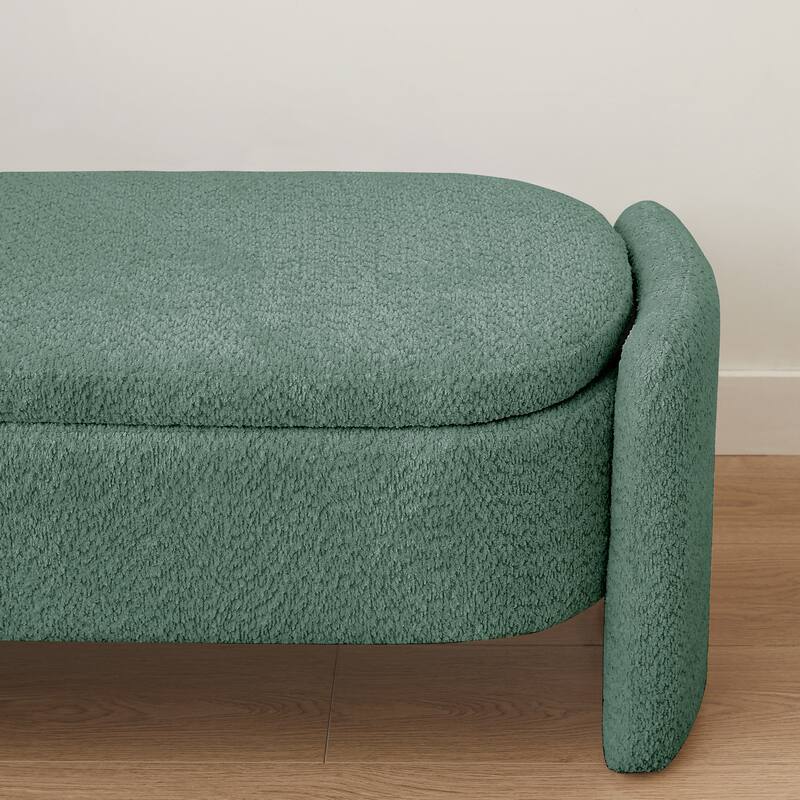 Modern Oval Storage Bench with Large Storage Space