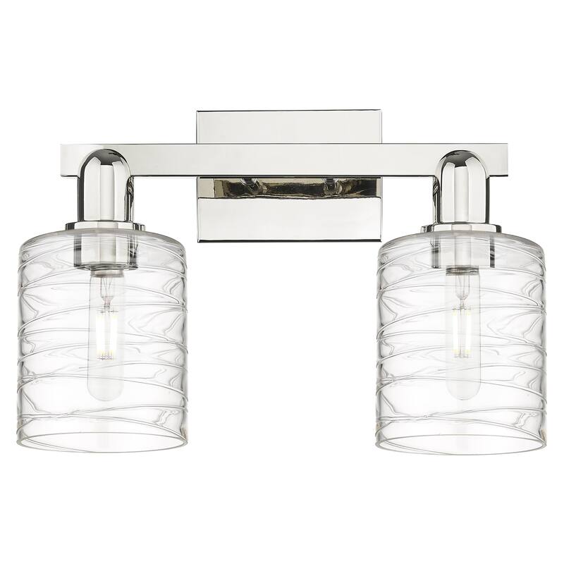 Innovations Lighting Endless Possibilities Arcadia - Cobbleskill - 2 Light 16" Bath Vanity Light - Deco Swirl/Polished Nickel