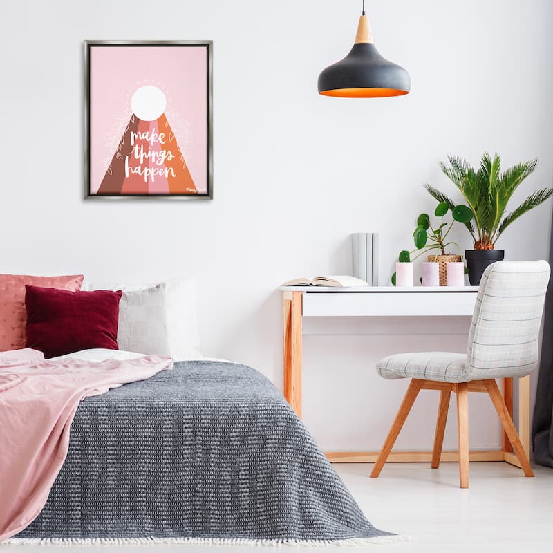 Stupell Minimal Make Things Happen Framed Floater Canvas Wall Art Design By Mandy Ford Art + Illustration
