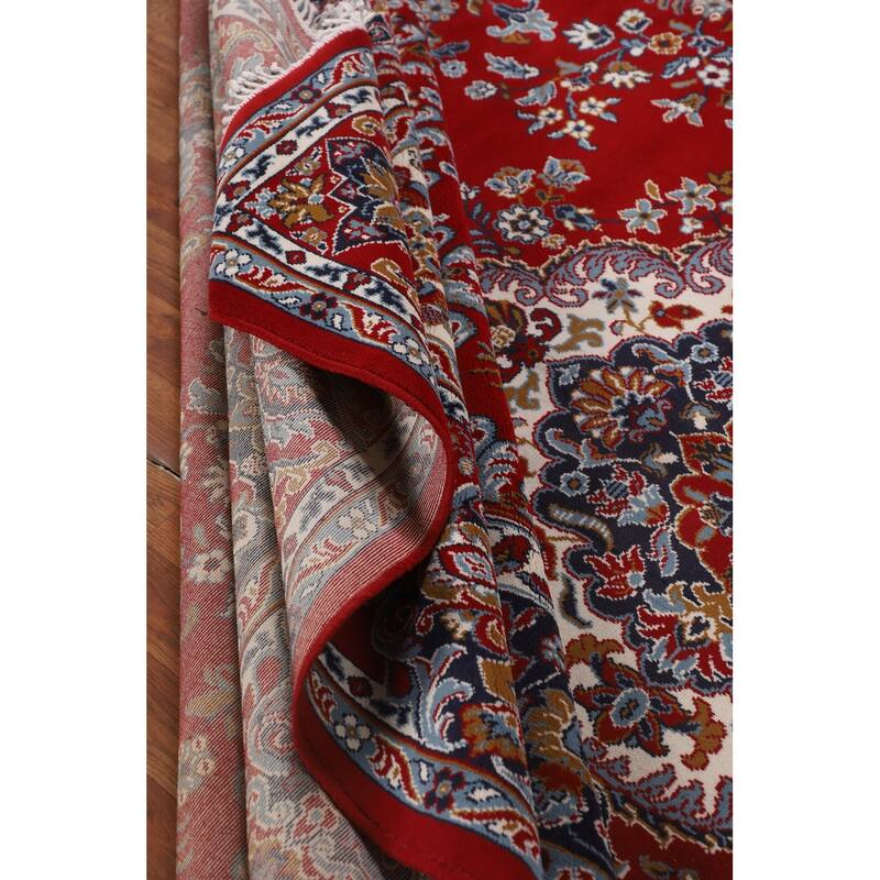 Medallion Red Tabriz Turkish Area Rug Living Room Machine Made Carpet - 9'8" x 12'11"