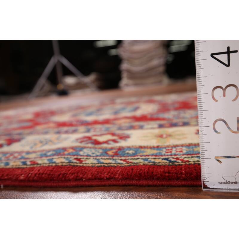 Oriental Red Kazak Accent Rug Handmade Wool Carpet - 3'4" x 4'11"