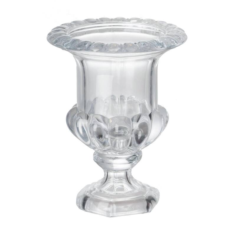 Set of Two Clear Glass Urn Table Vases - 4.5