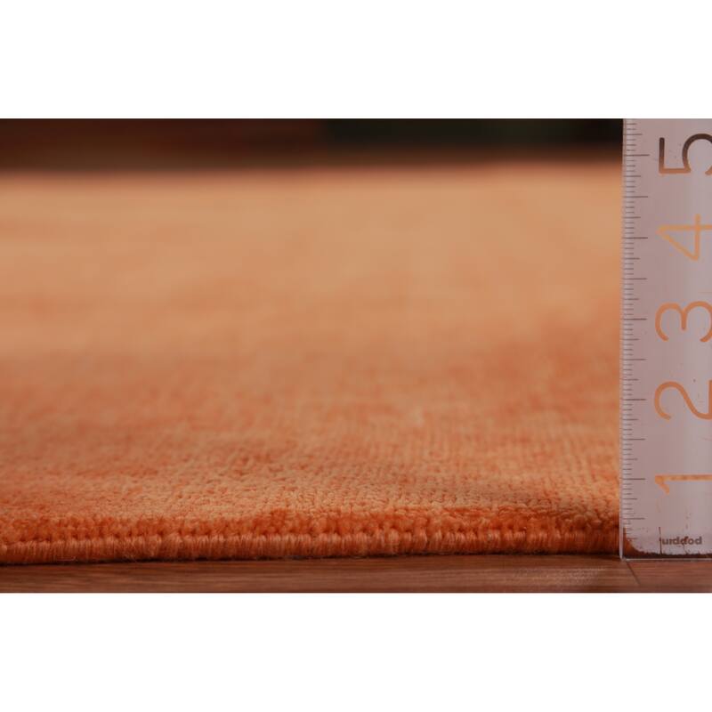 Hand Knotted Oriental 100% Wool Carpet Modern Solid Oranges & Rust Gabbeh Area Rug - 12' 2'' X 9' 0''
