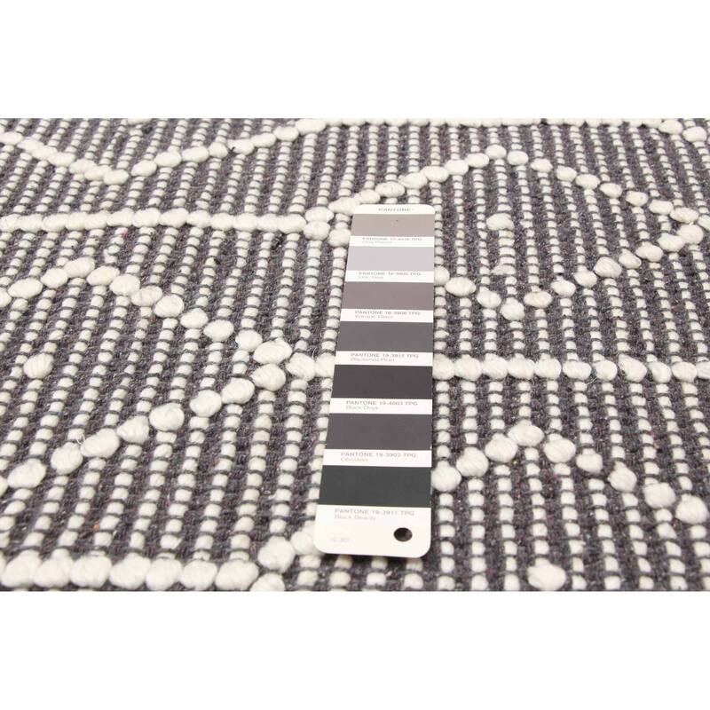 ECARPETGALLERY Braid weave Sienna Grey Wool Rug - 6'0 x 9'0