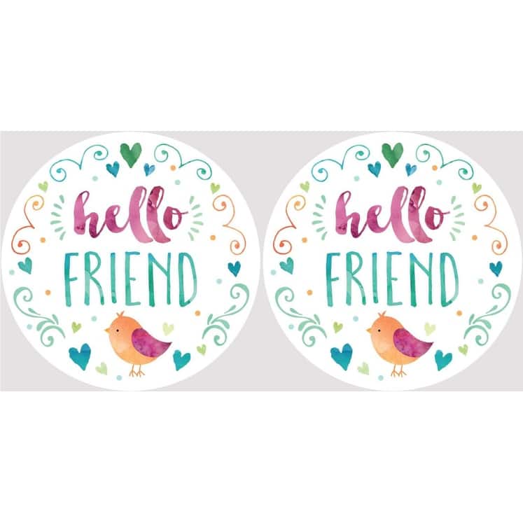 Hello Friend Little Birdie Car Coasters Set of 2 - Multi