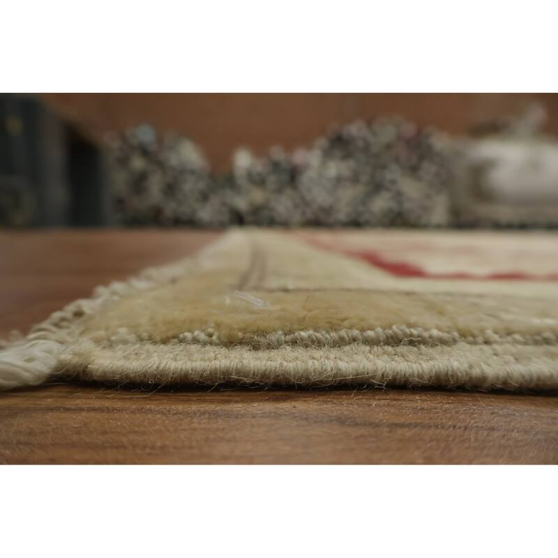 Hand Knotted Oriental 100% Wool Carpet Traditional All-Over Beige & Ivories Peshawar Area Rug - 8' 5'' X 6' 0''