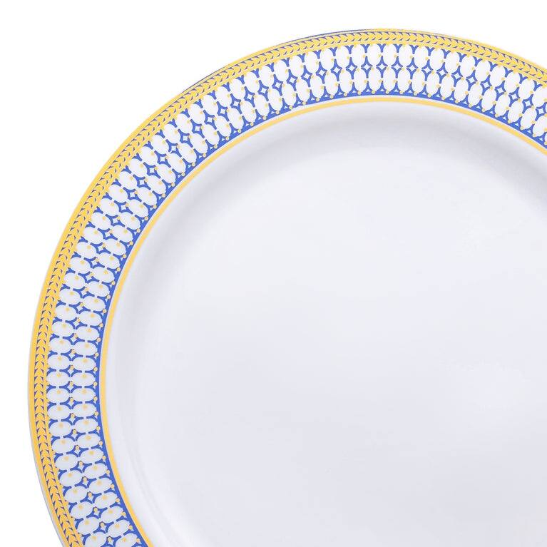 Elegant Gold Chord Rim Disposable Plastic Plate Packs - Party Supplies