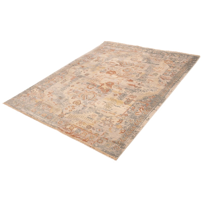 ECARPETGALLERY Hand-knotted Jules Serapi Light Khaki Wool Rug - 7'9 x 9'10