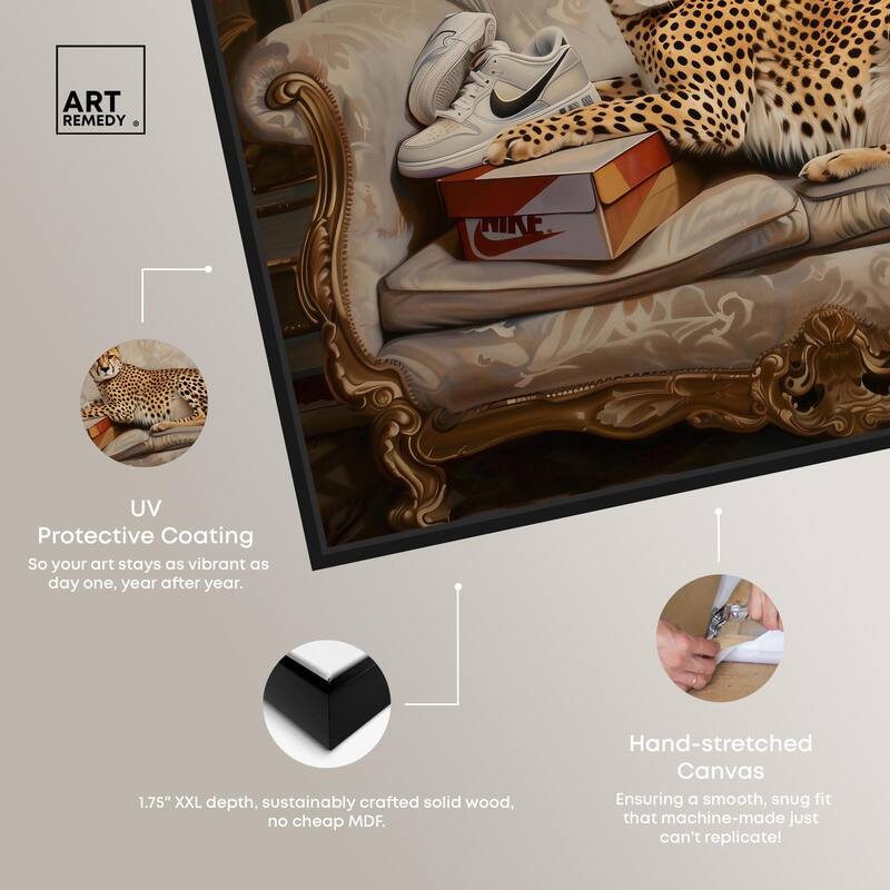 Lounging Sneaker Cheetah Canvas by Art Remedy