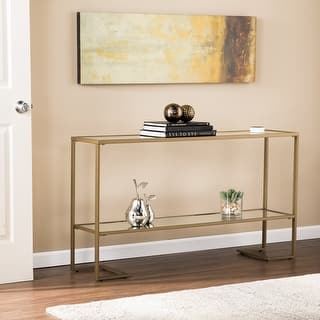 SEI Furniture Grant Glam Gold Matte Finish Console Table