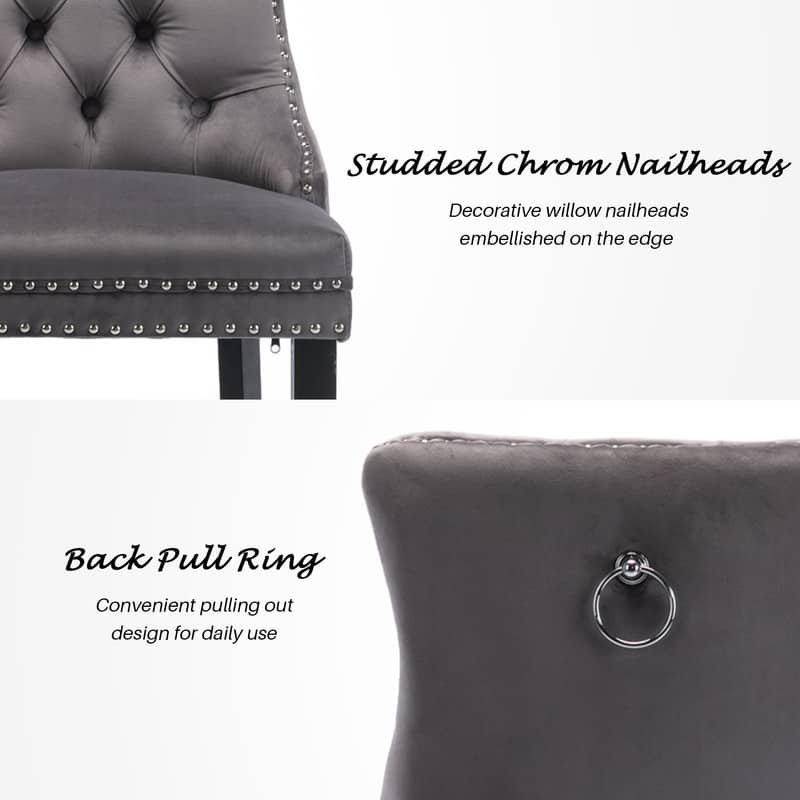 Contemporary Velvet Upholstered Counter Bar Stools Set of 4