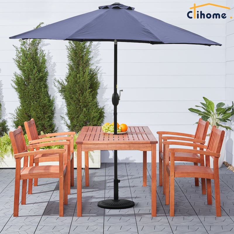 Clihome 9 Ft Aluminum Patio Market Umbrella with Tilt & Crank