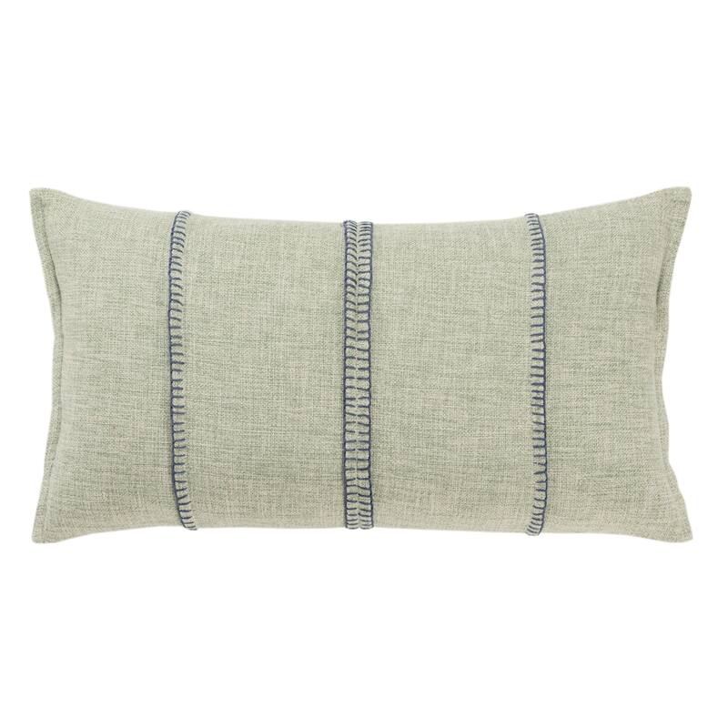 Rizzy Home Woven Down Filled Decorative Pillow 14"x26" - Light Green