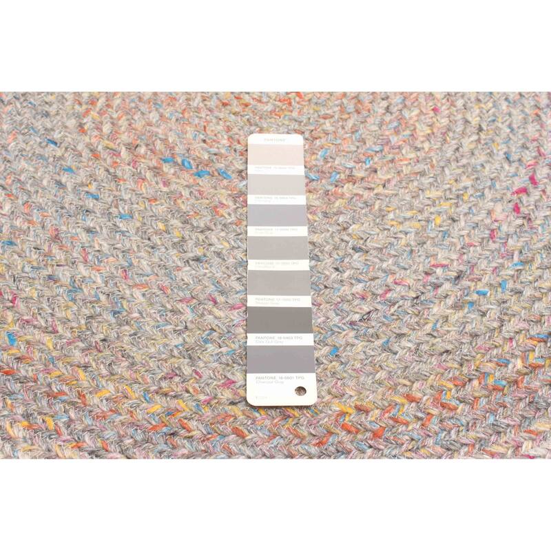 ECARPETGALLERY Braid weave Sienna Grey Wool Rug - 3'3 x 3'3