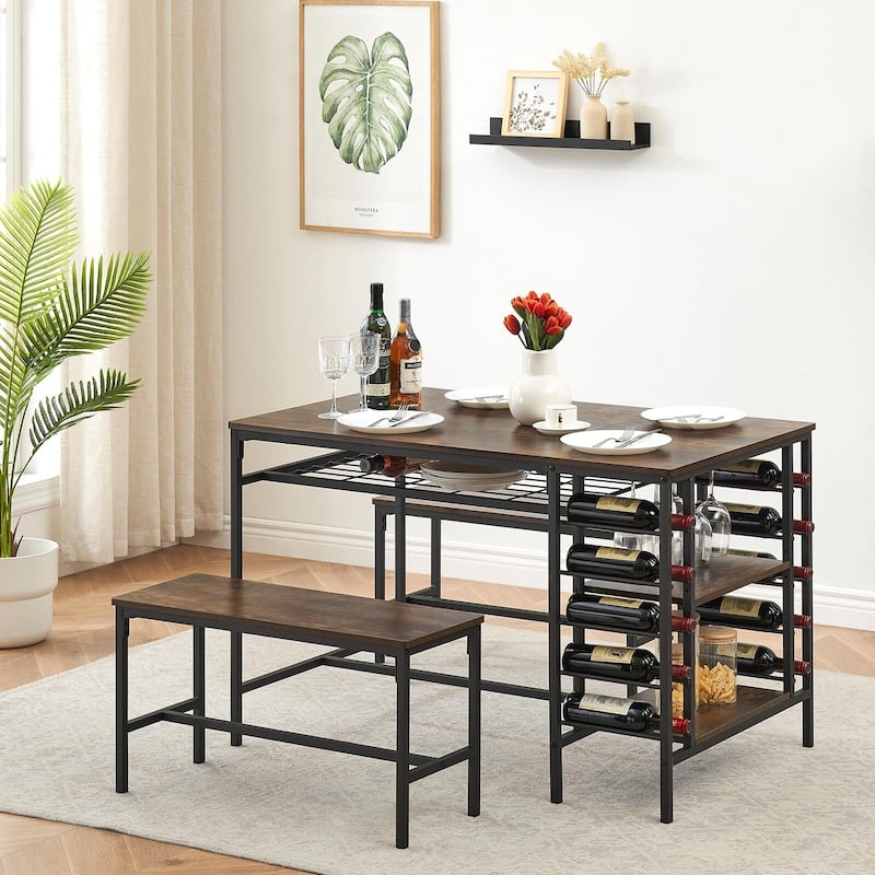 Kitchen Table with 2 Benches for 4