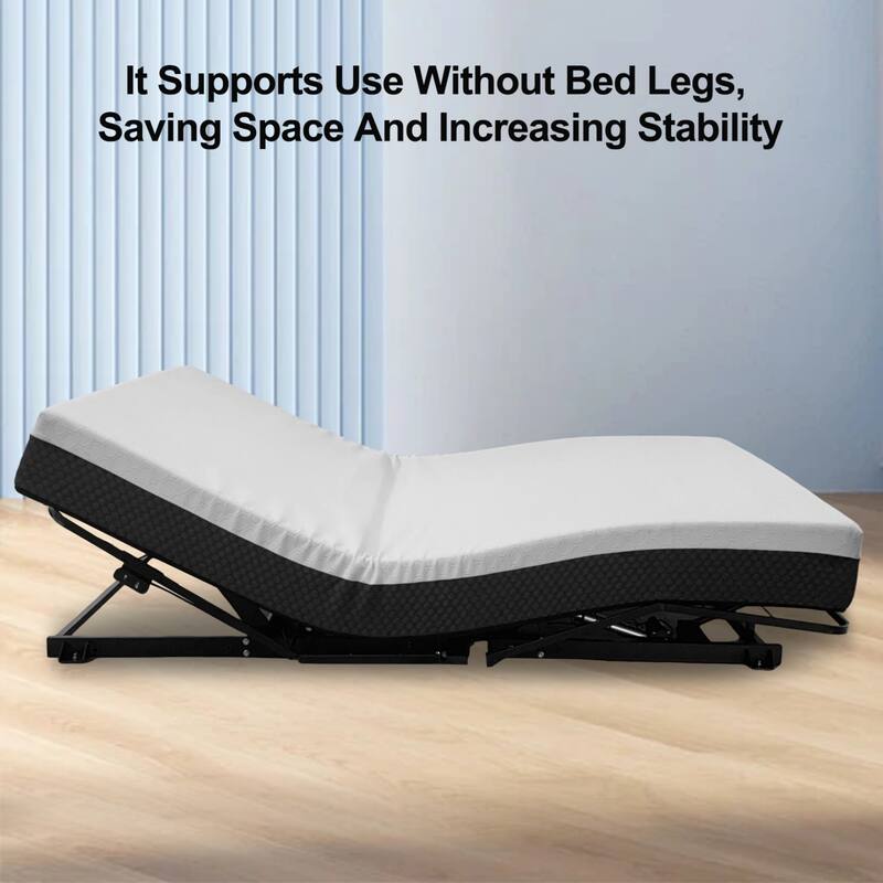 Zero-Clearance Adjustable Bed Base Frame with Head and Foot Incline Quiet Motor Queen Size Zero Gravity, Dual USB A+C Ports