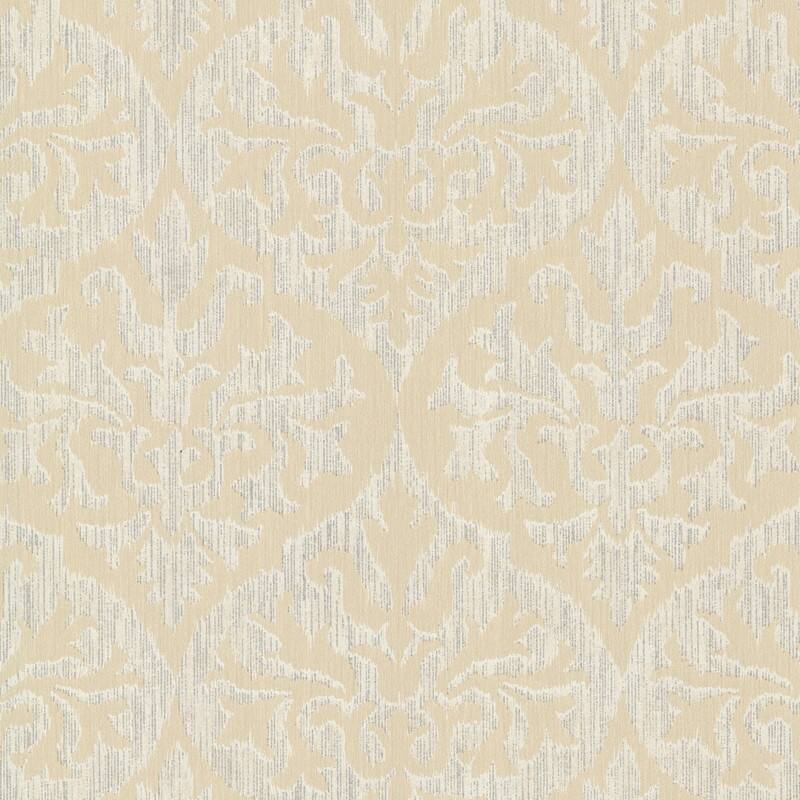 Kenneth James Sumatra Gold Ikat Damask Wallpaper - 20.5in x 396in x 0.025in