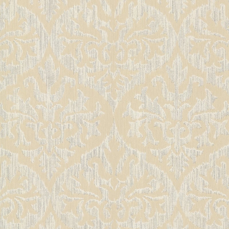 Kenneth James Sumatra Gold Ikat Damask Wallpaper - 20.5in x 396in x 0.025in