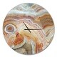 preview thumbnail 2 of 5, Designart 'Strips and Ovals on Agate' Oversized Modern Wall CLock