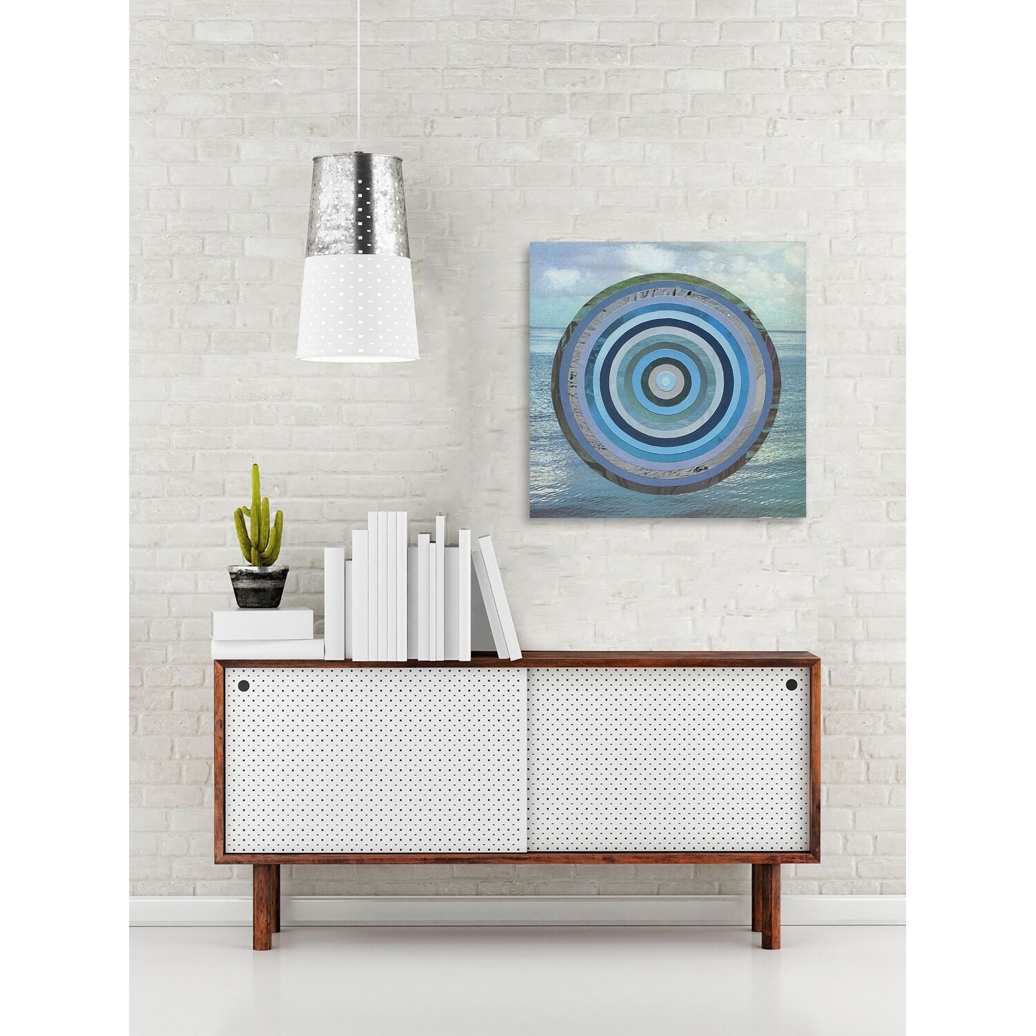 Shop Blue And Ivory Archery Target Printed Canvas Wall Art Decor
