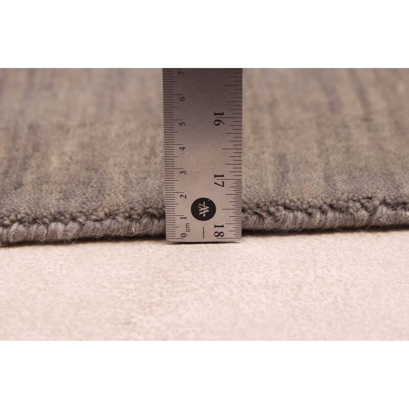 ECARPETGALLERY Hand Loomed Indo Gabbeh Grey Wool Rug - 5'0 x 7'11