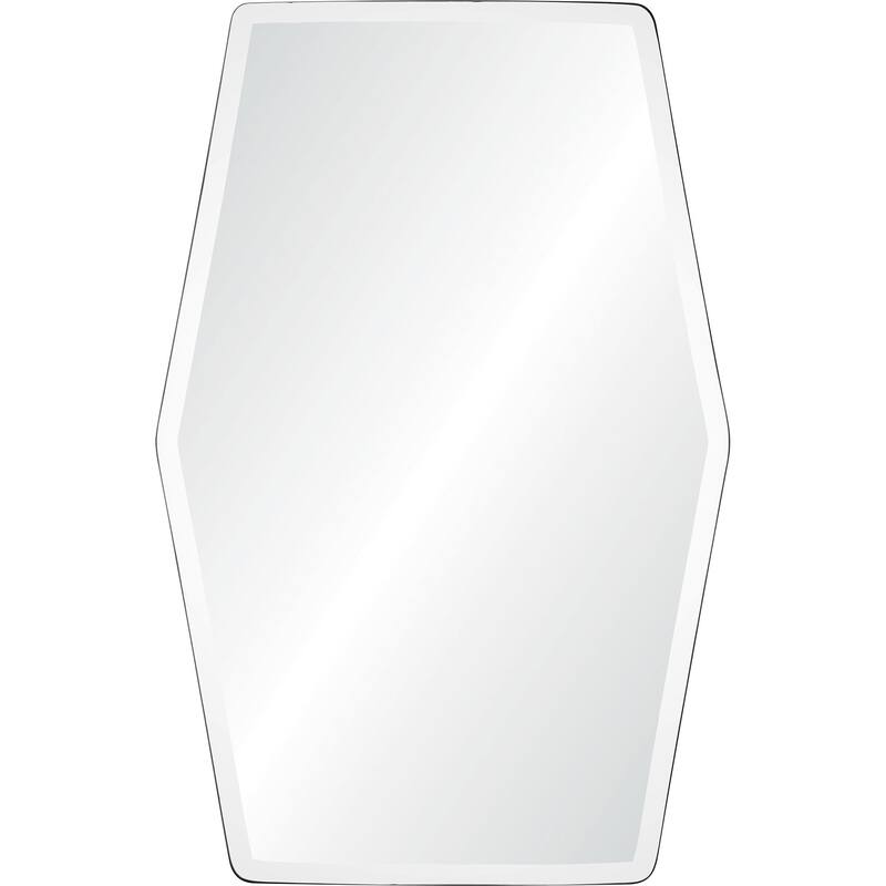36" Silver Unframed Beveled Hexagonal Wall Mirror