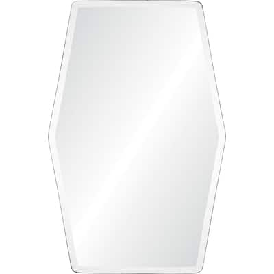 36" Silver Unframed Beveled Hexagonal Wall Mirror