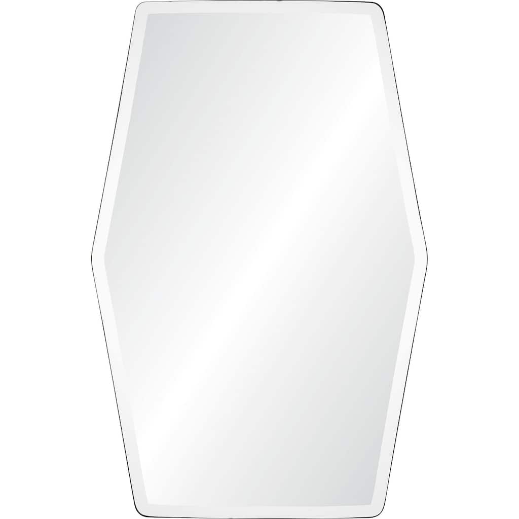 36" Silver Unframed Beveled Hexagonal Wall Mirror