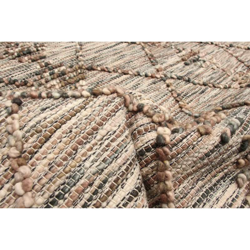 ECARPETGALLERY Braid weave Sienna Brown Wool Rug - 5'2 x 7'2