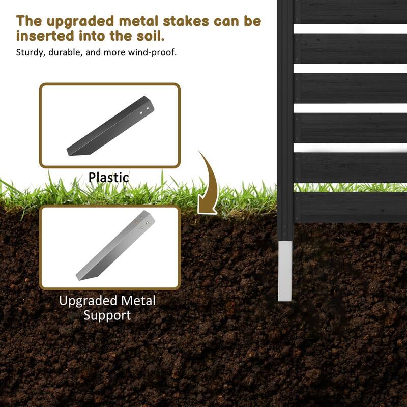 VEIKOUS 1 Pannel Versatile Outdoor Privacy Panels, Aluminum and Wooden Fence Panels for Garden