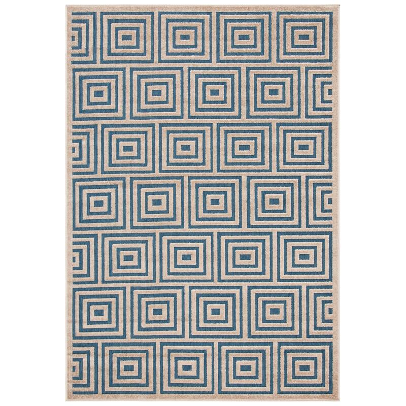 SAFAVIEH Cottage Burga Geometric Indoor/ Outdoor Patio Backyard Rug