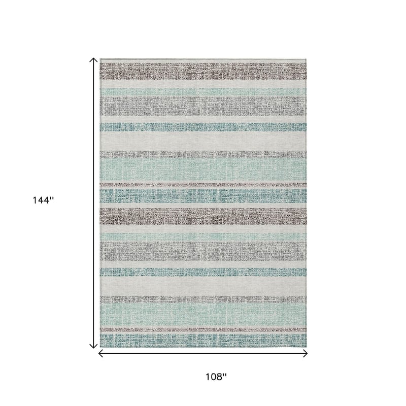 HomeRoots Striped Transitional Rectangle Outdoor Rug