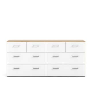 Porch & Den Space Oak Structure and White 8-drawer Double Dresser