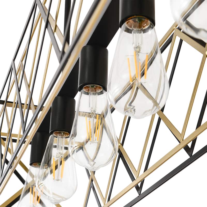 5-Light Kitchen Island Lighting for Farmhouse Linear Chandeliers - Matte black