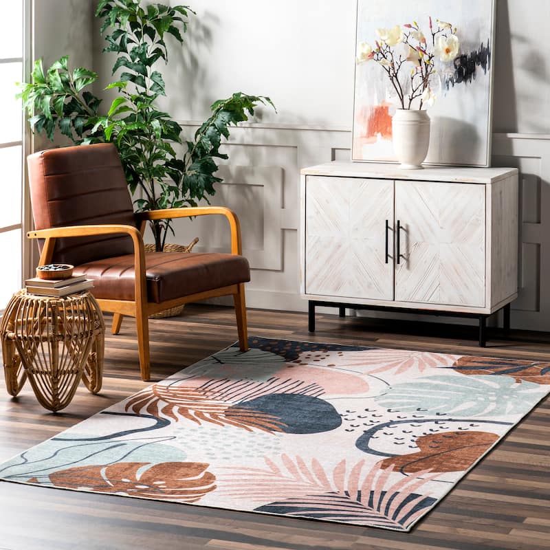Nuloom Kena Tropical Machine Washable Indoor/Outdoor Area Rug