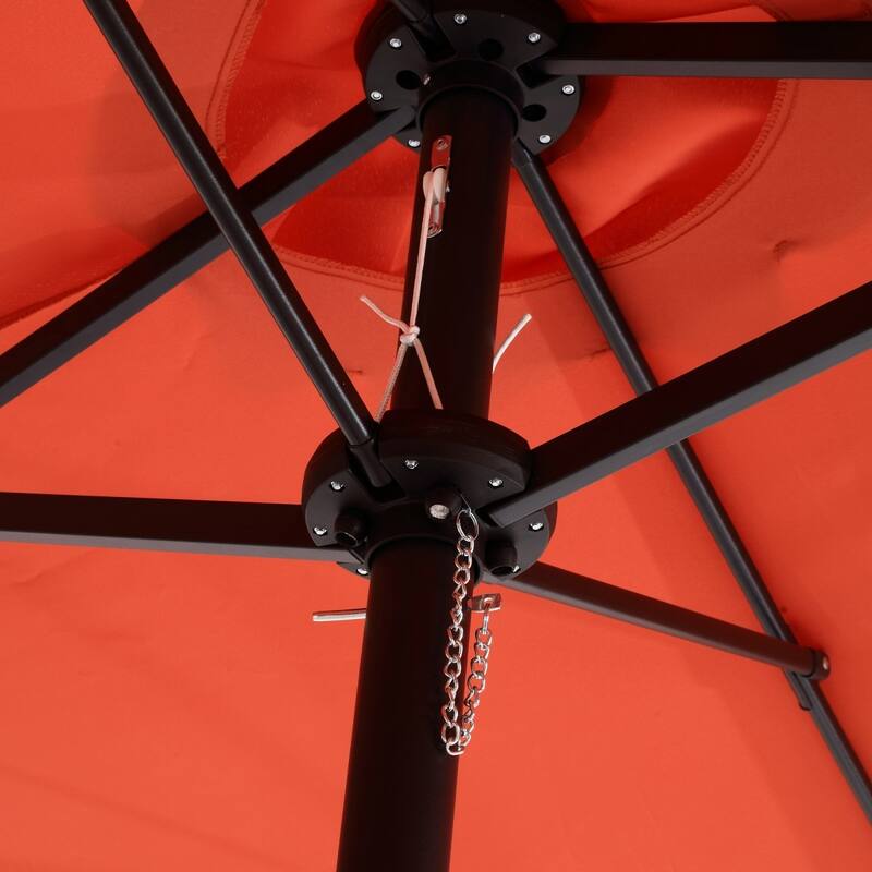 14.86 ft. Steel Market Outdoor Patio Umbrella with 12 Ribs, Crank Open/Close System, Double Sided Umbrella