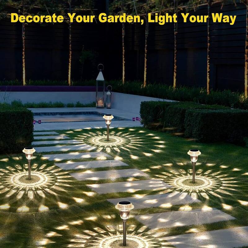4 Pack Solar LED Landscape Lights, Waterproof Outdoor Pathway, Garden, Yard, or Lawn Lighting - N/A